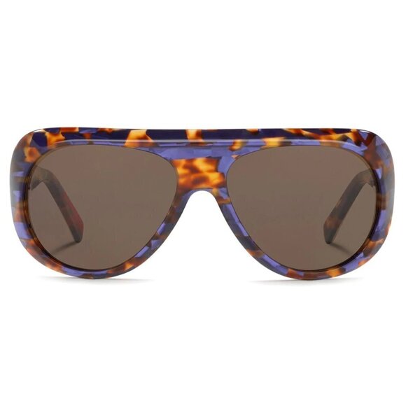 💕ALAIN MIKLI💕 Marmion Sunglasses Aviator Violet Spotted Tortoise Brown Lenses - Picture 3 of 16